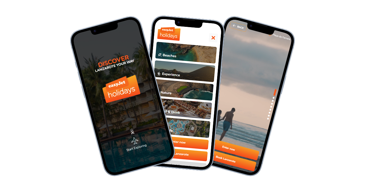 easyJet holidays mobile-first content hub on a phone